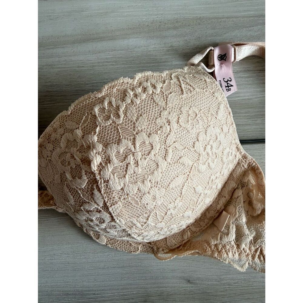 Victoria’s Secret Sexy Tee Sophia Lace Push-Up Bra Beige 34B NWT IN PACKAGE - Picture 7 of 10